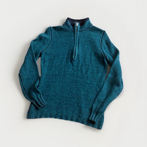 Woolrich Sweaters - Woolrich Teal Quarter Zip Sweater Women's‎ Small Warm Knit Pullover Outdoor S
